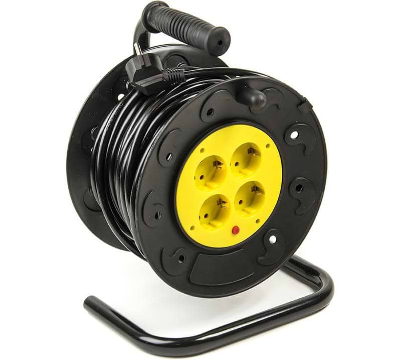 Подовжувач 220В PowerPlant PPRA10M40S4L 4 розетки 40m Black - Фото 1
