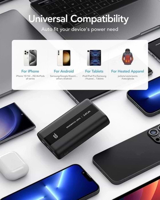 Фото - Батарея мобильная Vrurc T2055 20000mAh 22.5W (D9A-SL-2055BLACK-DE) Black