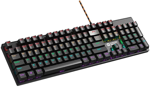 Фото - Клавіатура дротова ігрова Canyon Deimos GK-4 Rainbow LED ENG/UKR Black (CND-SKB4-US)