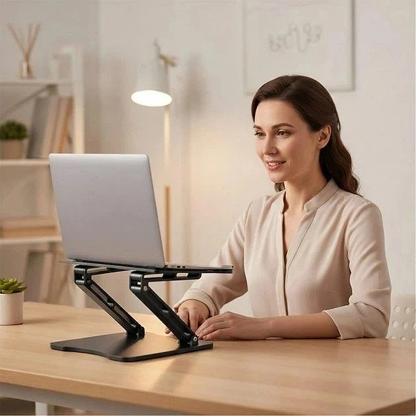 Фото - Подставка под ноутбук RTAKO RS-CP75D 3-Level ROTATING Black (6930539537286)