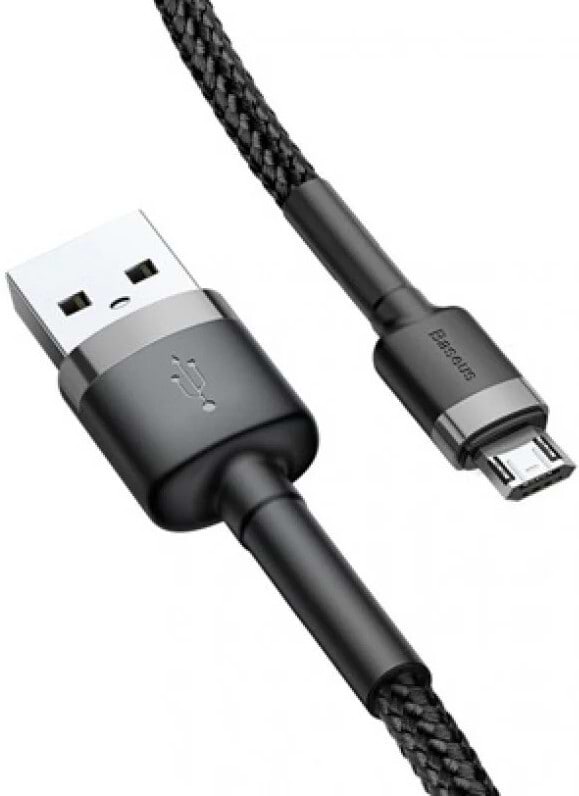 Фото - Кабель синхронізації даних Baseus Cafule USB Micro 1.5A 2m Black/Grey (CAMKLF-CG1)