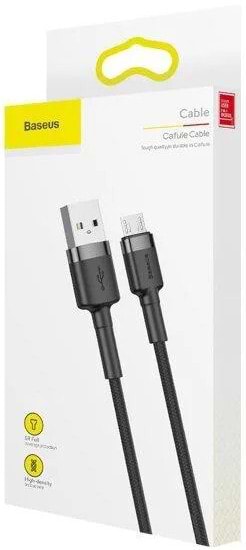 Фото - Кабель синхронізації даних Baseus Cafule USB Micro 1.5A 2m Black/Grey (CAMKLF-CG1)