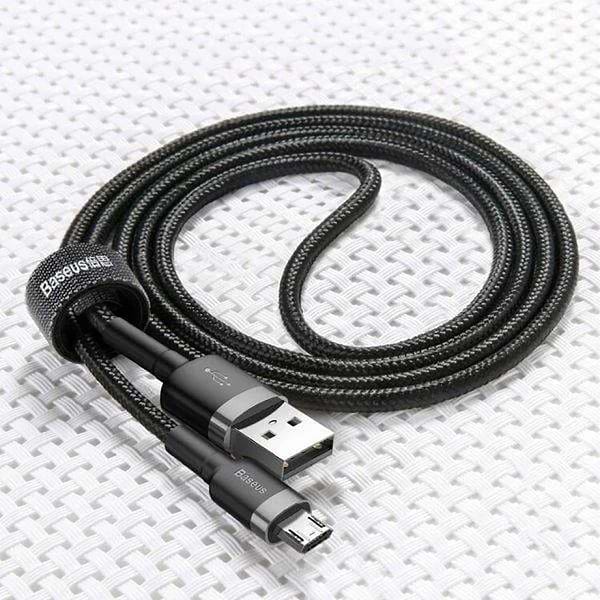Фото - Кабель синхронізації даних Baseus Cafule USB Micro 1.5A 2m Black/Grey (CAMKLF-CG1)