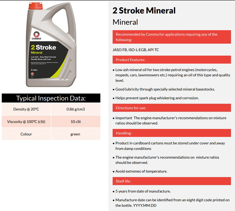 Олива для авто COMMA TWO STROKE OIL 0,5л (TST500M)