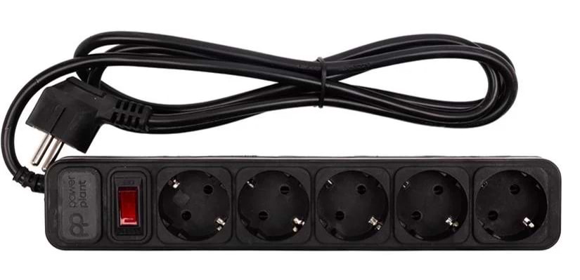 Фото - Сетевой фильтр PowerPlant 5р 1.8m JY-1056/1.8 Black (EX610709)