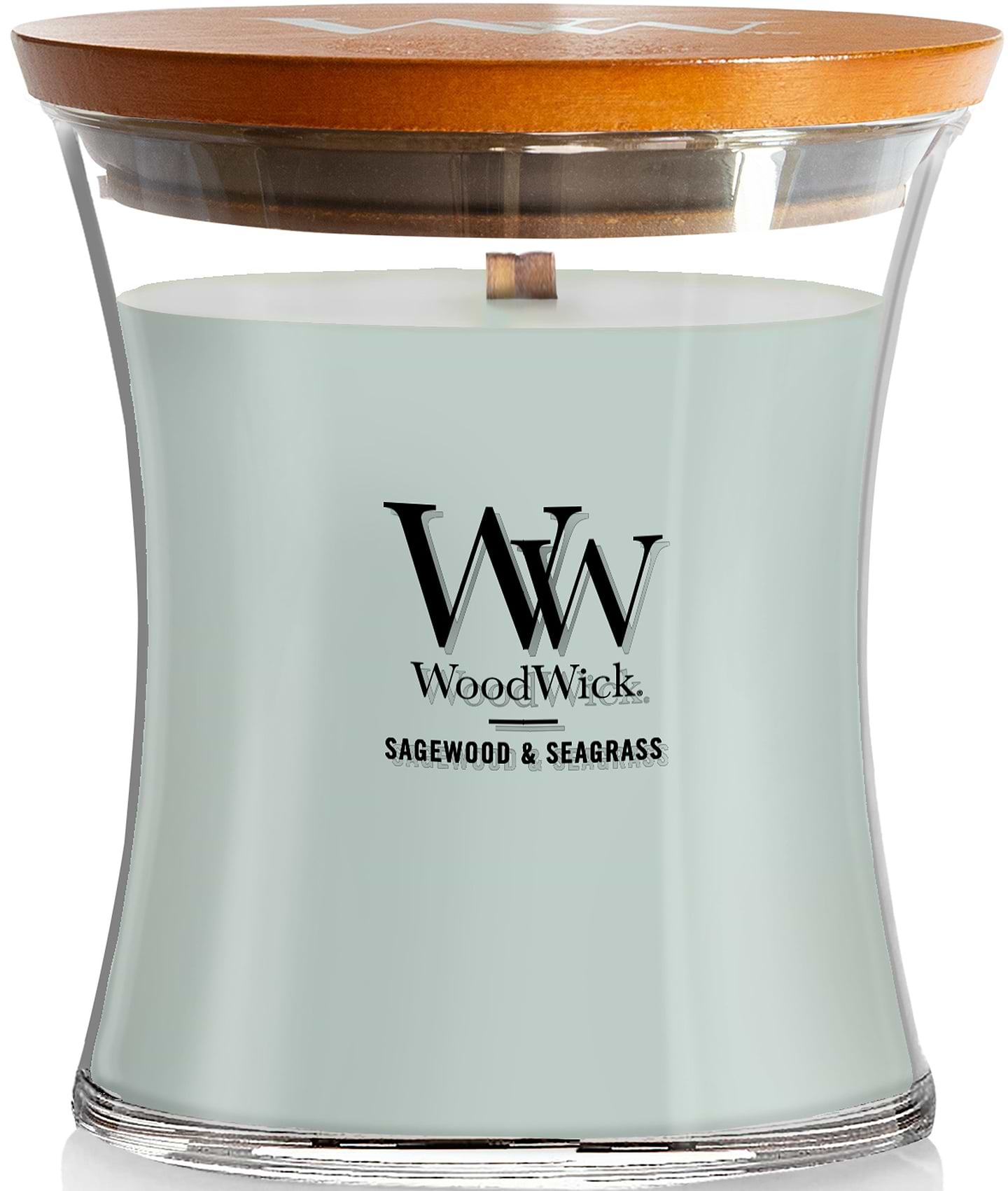 Свеча стекло Woodwick Medium Sagewood & Seagrass (Полынь и Морская трава) 275г (1728613E) - Фото 1