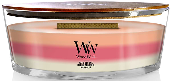 Фото - Свічка скло Woodwick Ellipse Trilogy Blooming Orchard (Квітучий фруктовий сад) 453г (1728615E)