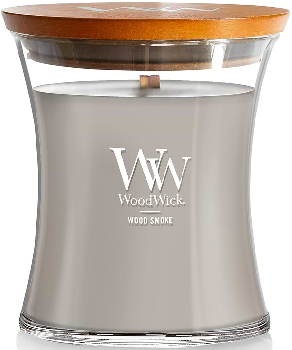 Фото - Свічка скло Woodwick Medium Wood smoke (Деревний дим) 275г (92075E)