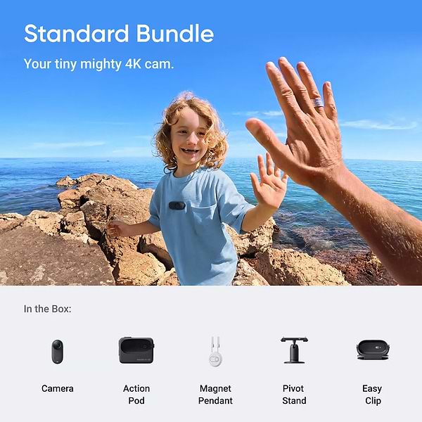Фото - Екшн-камера Insta360 GO 3S Standard Edition Midnight Black 64GB (CINSAATAGO3S14)