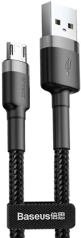 Фото - Кабель синхронізації даних Baseus Cafule USB Micro 1.5A 2m Black/Grey (CAMKLF-CG1)