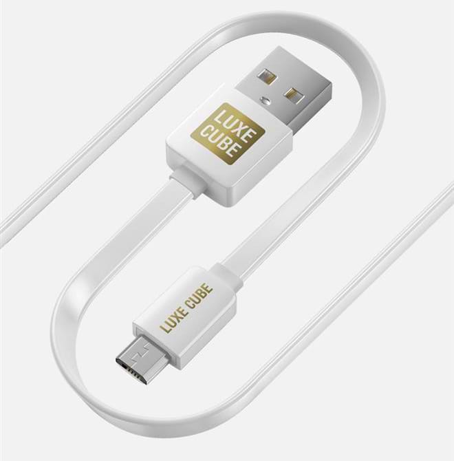 Кабель синхронізації даних Luxe Cube Flat USB-microUSB, 1м, білий (2231252967010) - Фото 1