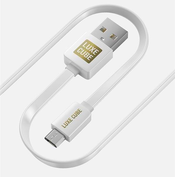 Фото - Кабель синхронизации данных Luxe Cube Flat USB-microUSB, 1м, білий (2231252967010)