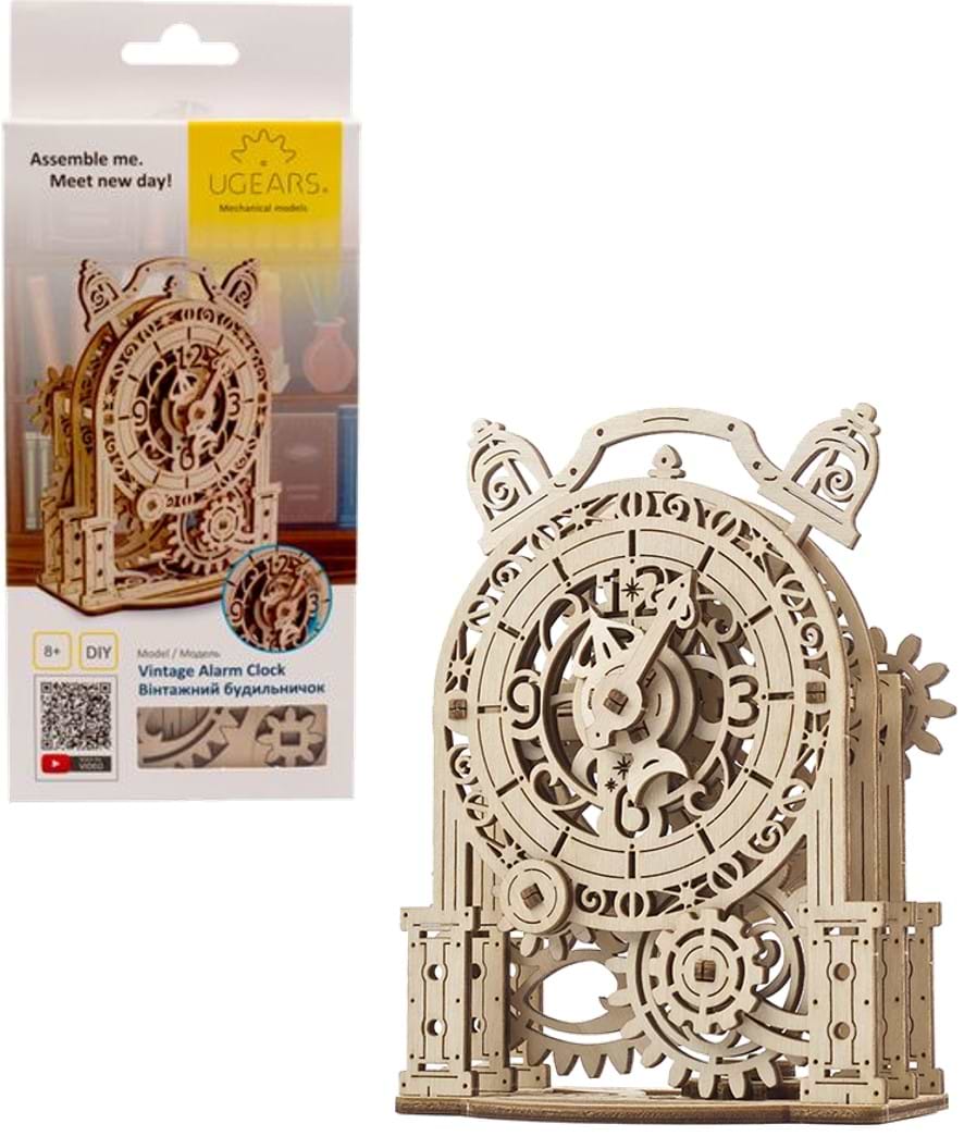 3D пазли Ugears Вінтажний будильничок (70163) - Фото 1
