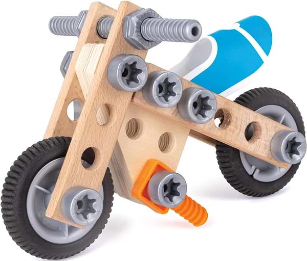 Фото - Дерев'яний конструктор Hape Мотоцикл 34 деталі (E3037)