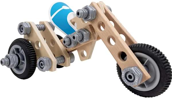 Фото - Дерев'яний конструктор Hape Мотоцикл 34 деталі (E3037)