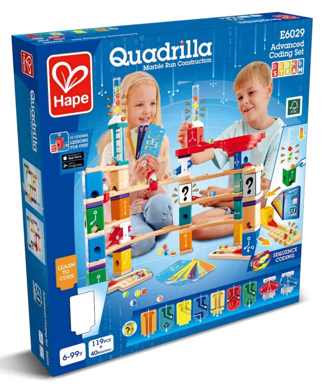 Дерев'яний конструктор Hape Quadrilla Програмування 159 ел. (E6029)