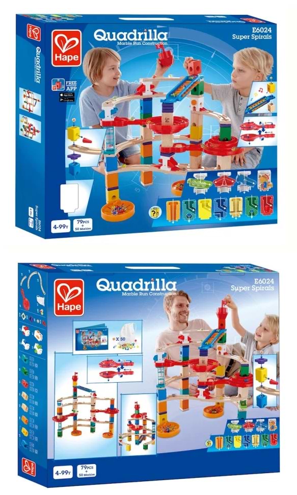 Фото - Деревянный конструктор Hape Quadrilla Спирали 129 эл. (E6024)