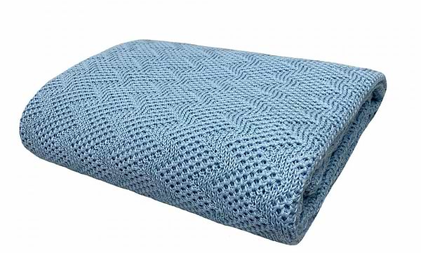 Фото - Плед полуторний Прованс Діно зигзаг Блакитний 130х170 см (022437)