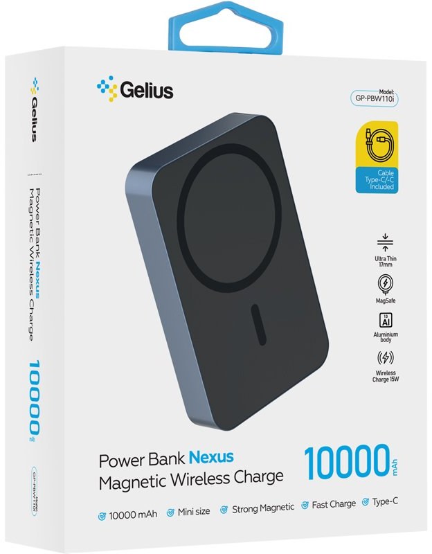 Фото - Батарея мобильная Gelius Nexus Magnetic Wireless Charge 15W GP-PBW110i 10 000mAh (98434)