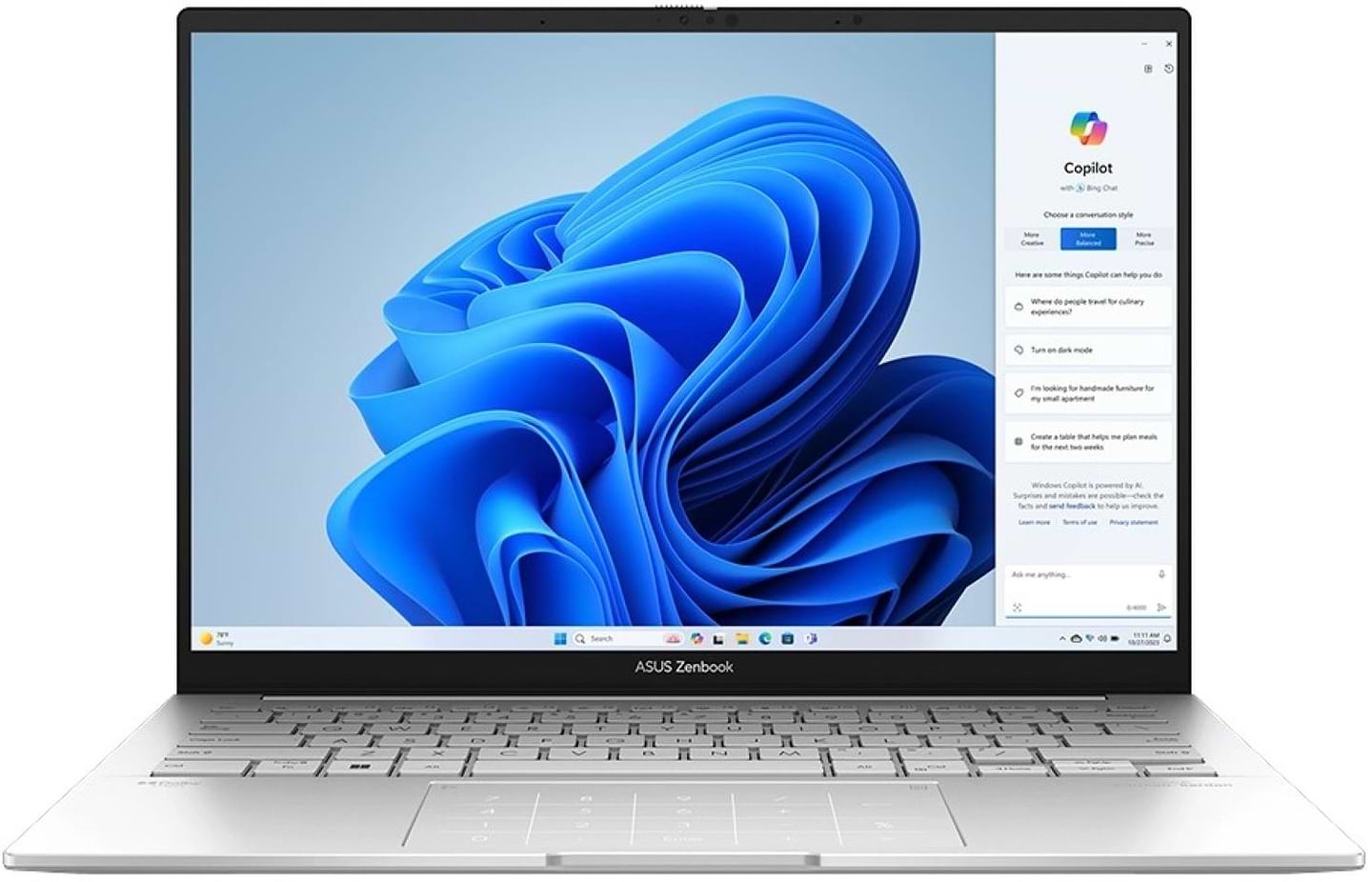 Ноутбук Asus Zenbook 14 UX3405CA-PP070X Foggy Silver - Фото 1