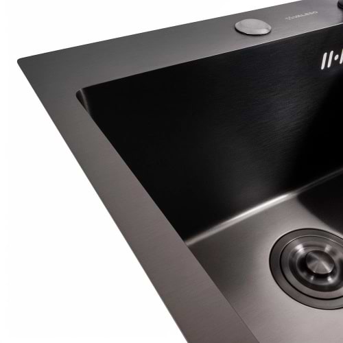 Фото - Мойка кухонная VALESO 45x45 Handmade PVD черная (сифон круглый 3,0/0,8)