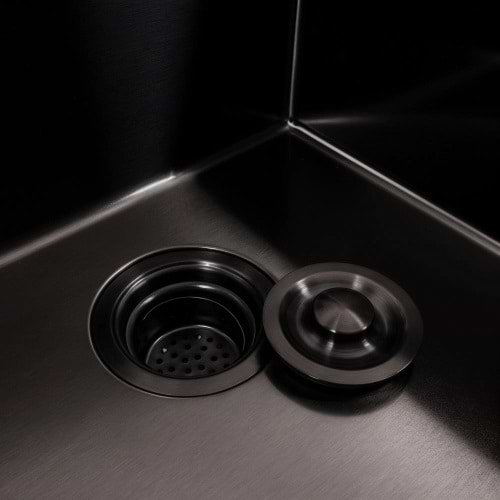 Фото - Мойка кухонная VALESO 45x45 Handmade PVD черная (сифон круглый 3,0/0,8)