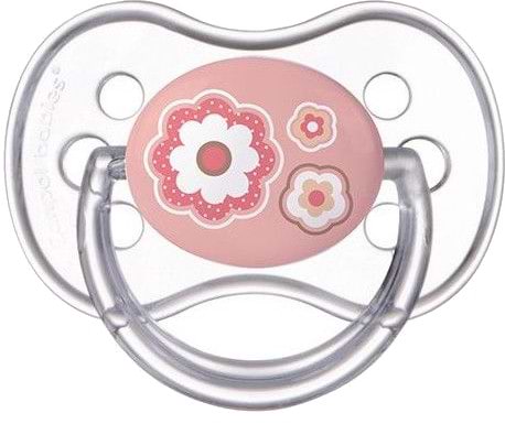 Симметричная пустышка Canpol babies Newborn baby Силиконовая, розовые цветы, 1 шт. (22/581_pin)