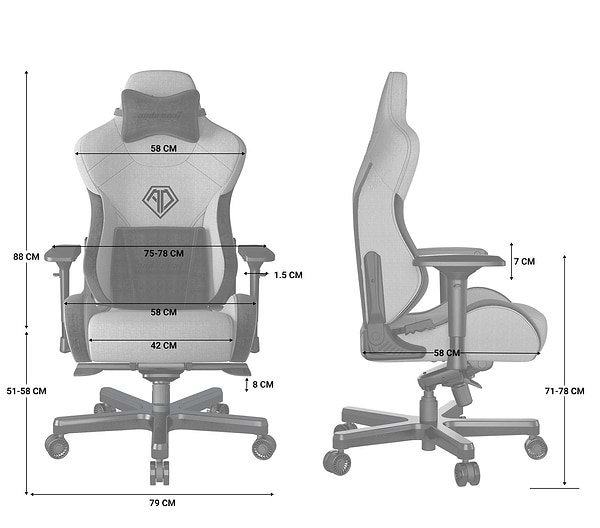 Фото - Кресло для геймеров Anda Seat T-Pro 2 Grey/Black Size XL (AD12XLLA-01-GB-F)