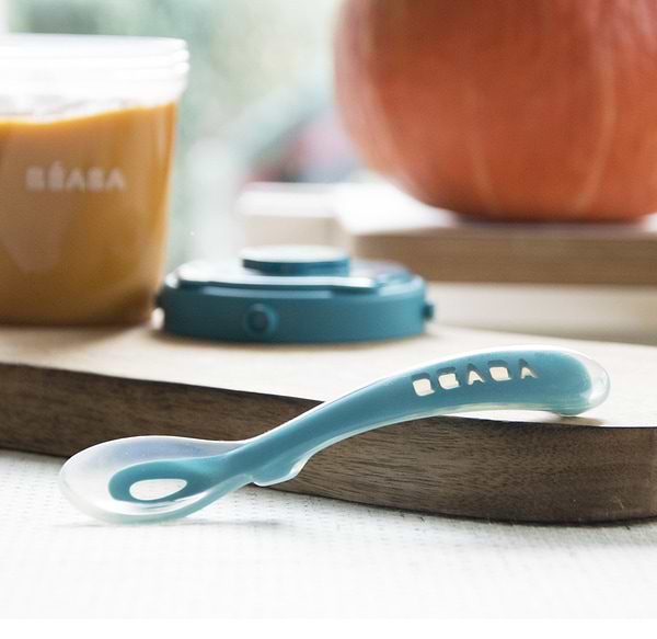 Фото - Дитяча ложечка Beaba силіконова ергономічна 2 роки Blue (913426)
