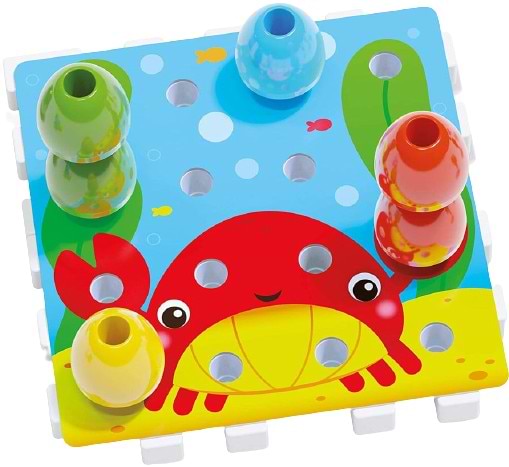 Мозаїка для малюків Quercetti (Великі фішки (16 шт.), Картки, основи) (2270-Q) - Фото 1