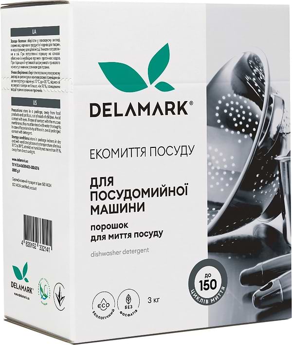 Фото - Порошок для посудомийної машини DeLaMark 3 кг (4820152332141)