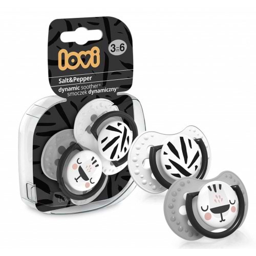 Фото - Симметричная пустышка Lovi Salt&Pepper силиконовая, 2 шт. (22/878)