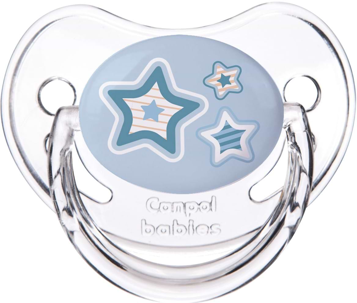 Анатомическая пустышка Canpol babies Newborn baby силиконовая, синие звезды, 1 шт. (22/566_blu)