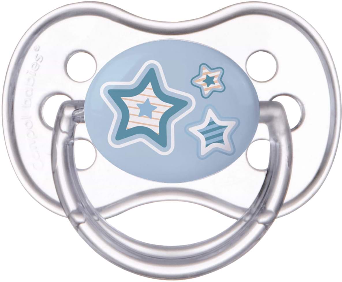 Симметричная пустышка Canpol babies Newborn baby Силиконовая 0-6 мес., синие звезды, 1 шт. (22/580_blu)