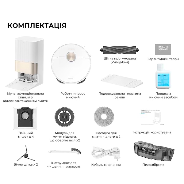 Фото - Робот-пылесос моющий Dreame Bot X40 Ultra Complete White (RLX63CE-2-Wh)