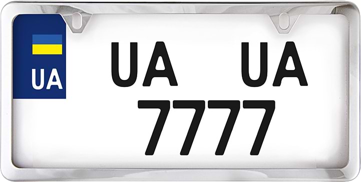 Рамка під номер CarLife USA TYPE, нержавіюча сталь, хром, кріплення 2 отвори (NH460)