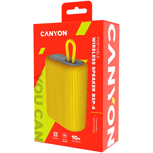 Фото - Портативная акустика Canyon BSP-4 BT V5.0 Yellow (CNE-CBTSP4Y)