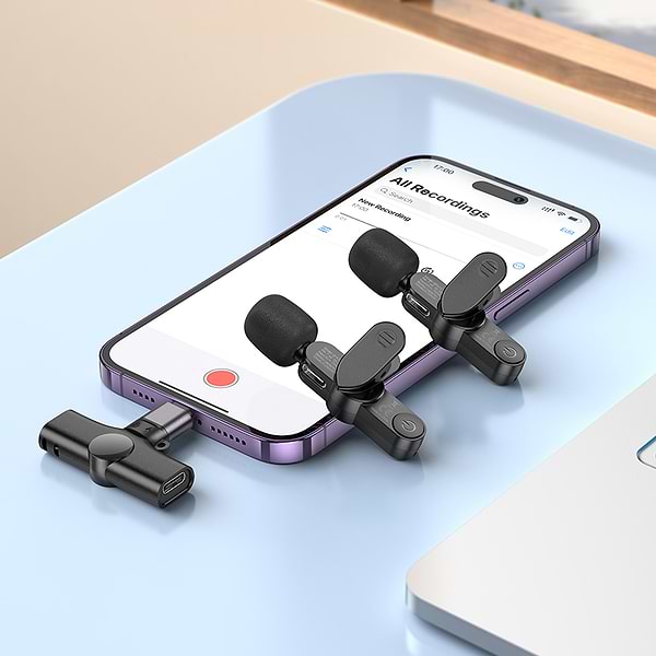 Фото - Мікрофон для смартфона BOROFONE BFK12 Trophy lavalier wireless digital microphone iP/Type-C Black (6941991106408)