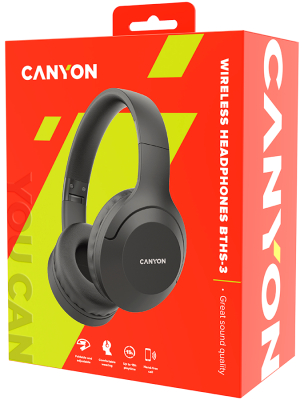Фото - Навушники повнорозмірні бездротові Canyon BTHS-3 Dark grey (CNS-CBTHS3DG)