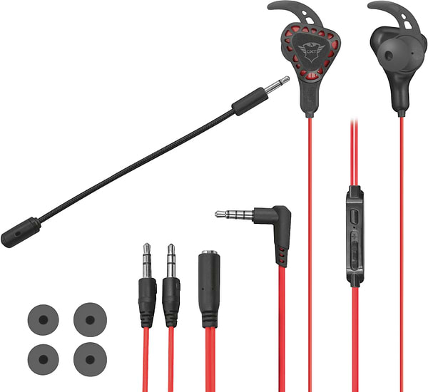 Фото - Гарнитура проводная игровая Trust GXT 408 Cobra Multiplatform 3.5mm Red (23029)