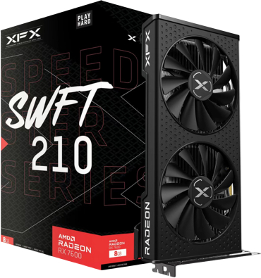 Фото - Видеокарта XFX Radeon RX 7600 SPEEDSTER SWFT 210 Core Edition (RX-76PSWFTFY)