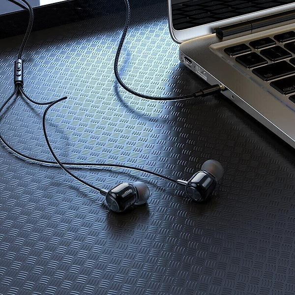 Фото - Навушники вкладиші дротові HOCO M87 String Gloomy Black (6931474752772)