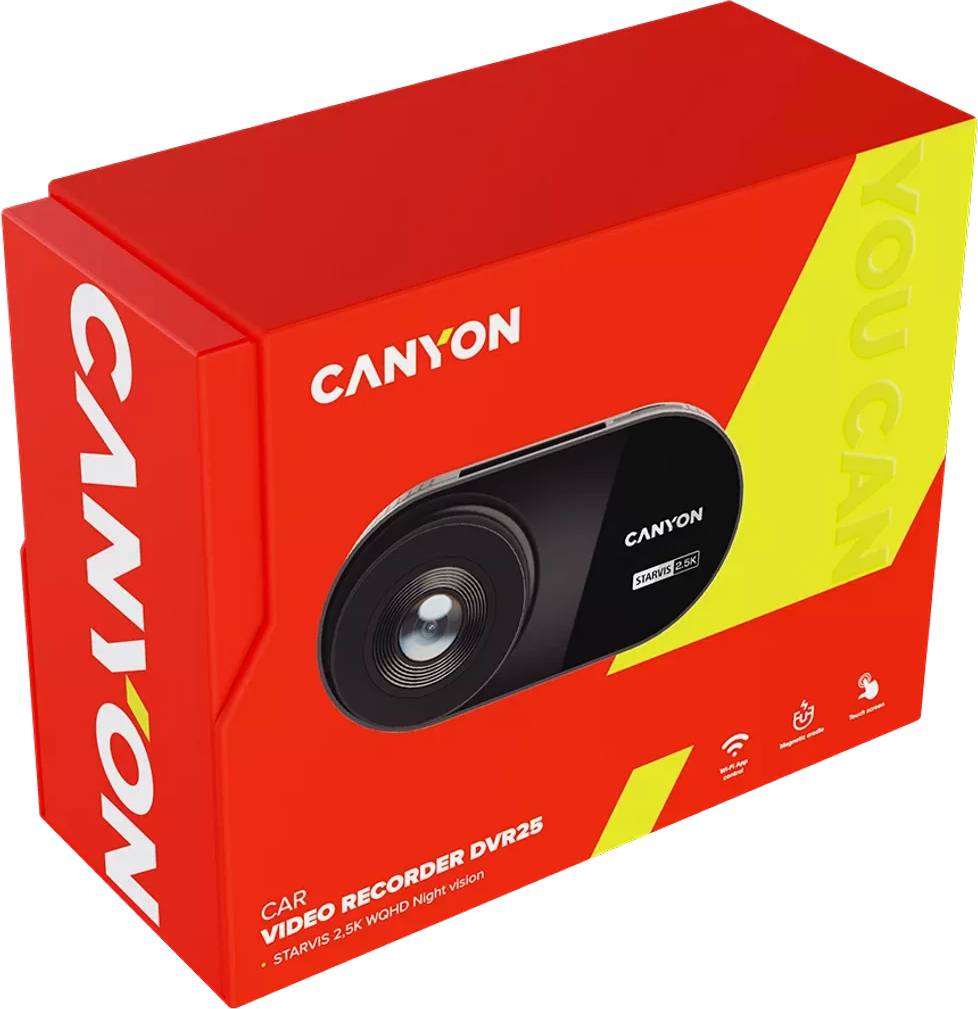 Фото - Видеорегистратор Canyon DVR25 WQHD 2.5K 1440p Wi-Fi Black (CND-DVR25)