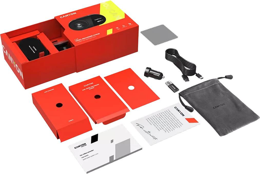 Фото - Видеорегистратор Canyon DVR25 WQHD 2.5K 1440p Wi-Fi Black (CND-DVR25)