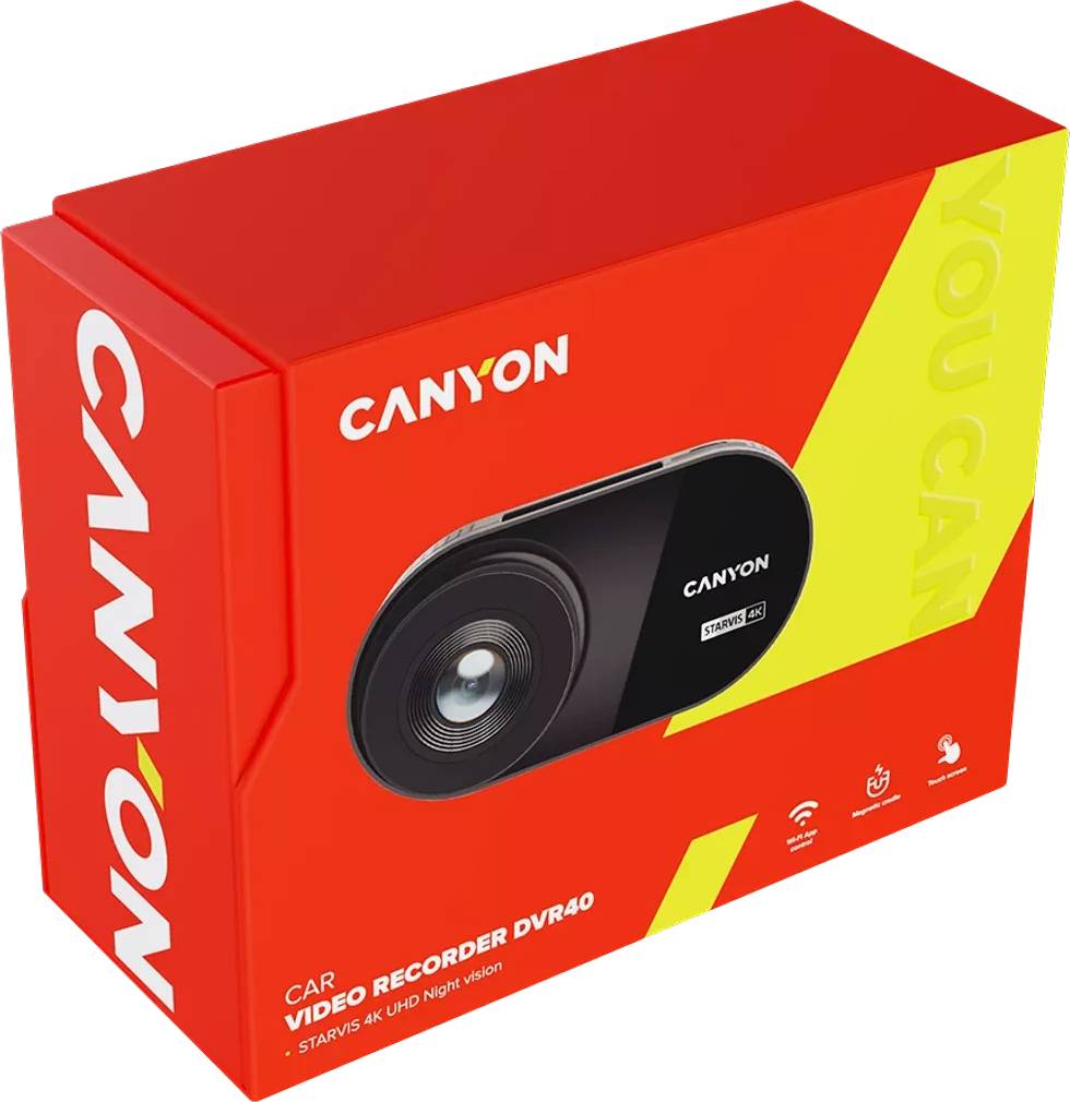 Фото - Видеорегистратор Canyon DVR40 UltraHD 4K 2160p Wi-Fi Black (CND-DVR40)