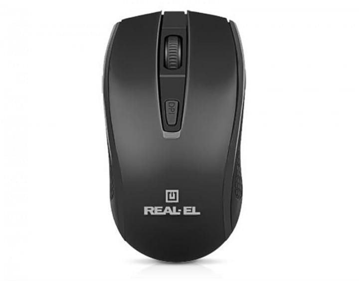 Мышь беспроводная REAL-EL RM-308 Black USB - Фото 1