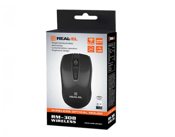 Фото - Миша бездротова REAL-EL RM-308 Black USB
