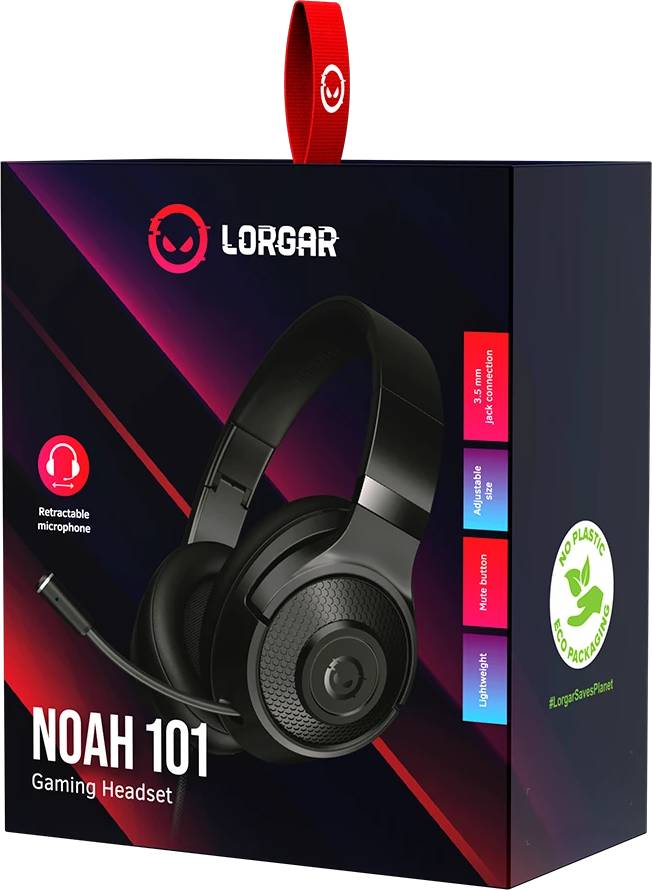 Фото - Гарнітура дротова ігрова Lorgar Noah 101 Gaming 3.5mm Black (LRG-GHS101B)