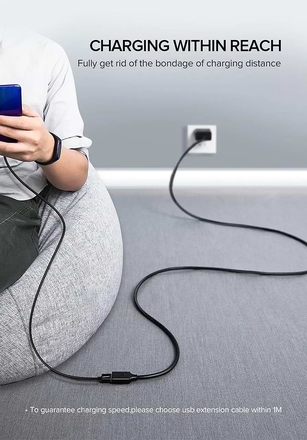 Фото - Кабель USB type A - USB type A UGREEN US129 USB 3.0 Extension Male 1.5m Black (30126)