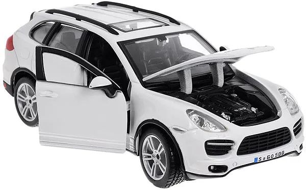 Фото - Колекційна машинка 1:24 Bburago Porsche Cayenne Turbo (асорті білий, жовтий, 1:24) (18-21056)